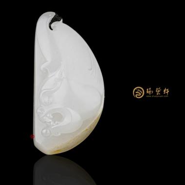 新疆和田灑金皮一級(jí)白籽玉掛件 仿古龍 11.5克
