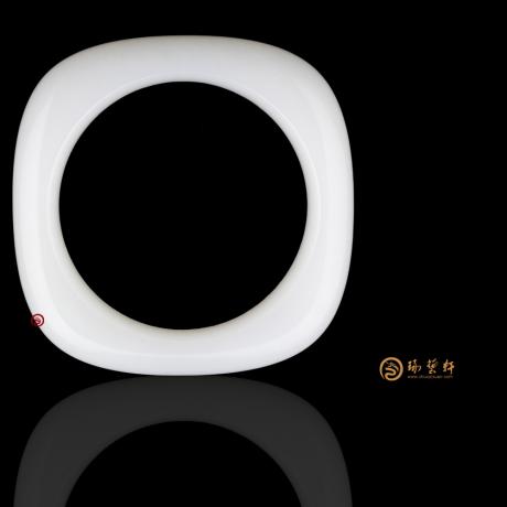 【琢藝軒】新疆和田羊脂白籽玉手鐲 乾坤 98.2克