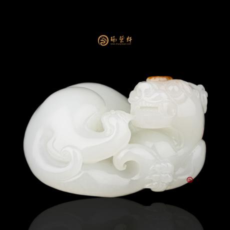 【琢藝軒】新疆和田紅皮一級(jí)白籽玉把件 貔貅 85克