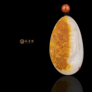 穆宇靜 新疆和田紅皮一級(jí)白籽玉掛件 轉(zhuǎn)念之間 25.6克