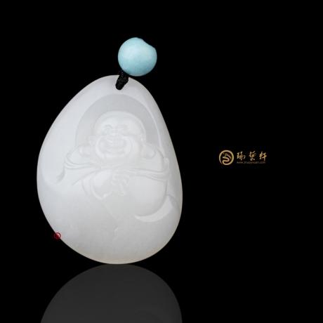 【琢藝軒】新疆和田羊脂白籽玉掛件 彌勒佛 11.5克