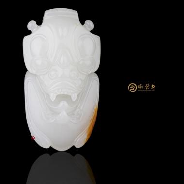 新疆和田紅皮羊脂白籽玉掛件 威 42.8克