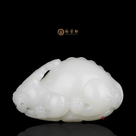 【琢藝軒】新疆和田羊脂白籽玉把件 貔貅 87.8克