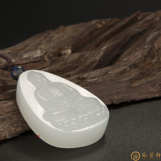新疆和田玉白皮一級(jí)白玉籽玉玉牌 阿彌陀佛