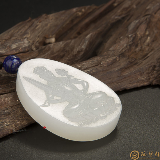 新疆和田玉白皮一級(jí)白玉籽玉把件 虛空藏